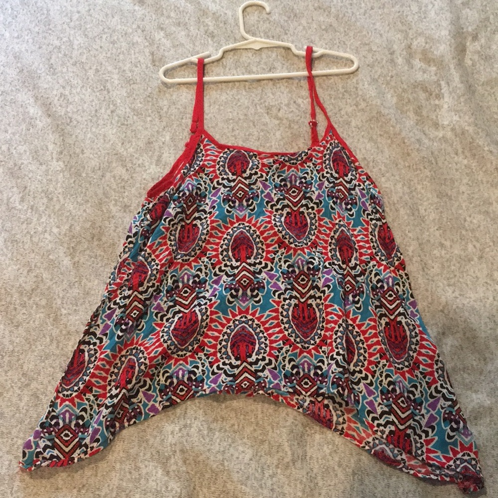 Cropped, patterned, tank top. Brand: No boundaries